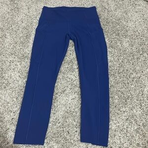 Lululemon Psychic Blue High Rise Invigorate Leggings Pockets 23” Inseam Size 4